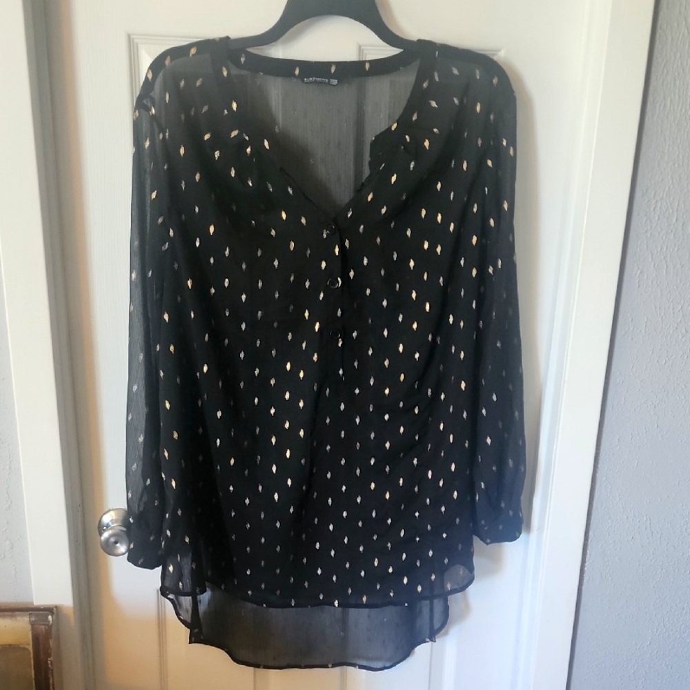 Loft Black Sheer Women's Top